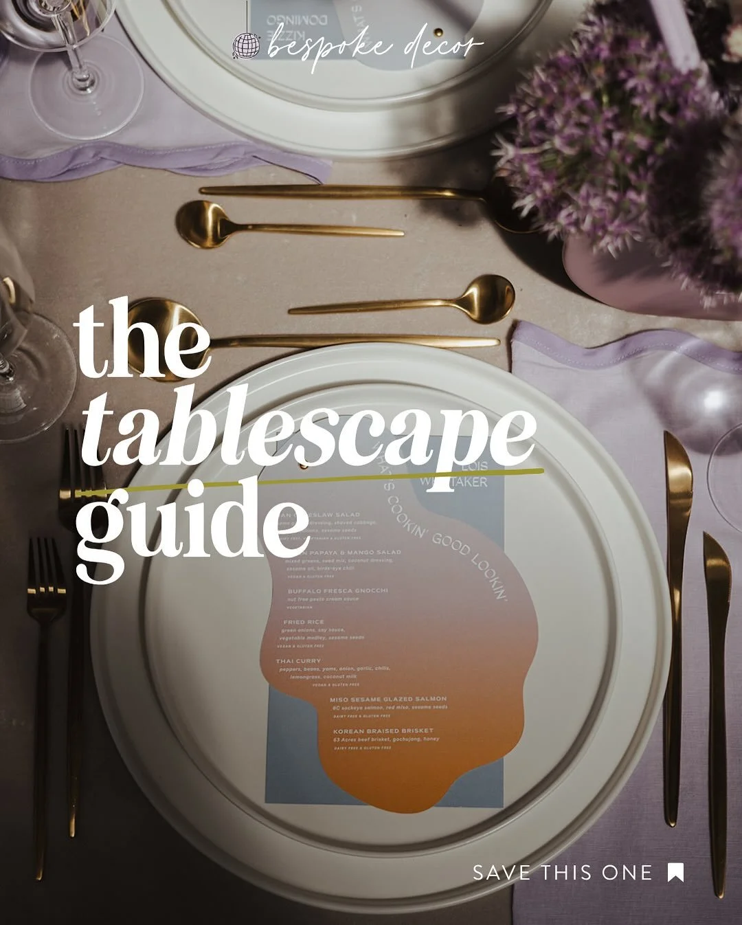 SAVE THIS ONE!! We&rsquo;ve pulled together everything you need to know in the world of tablescapes. And it&rsquo;s not just for weddings &mdash; these tips work for dinner parties at home, holiday gatherings, or even a casual Tuesday night. Consider