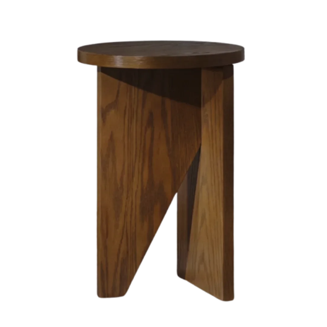 Wood Asymmetric Side Table