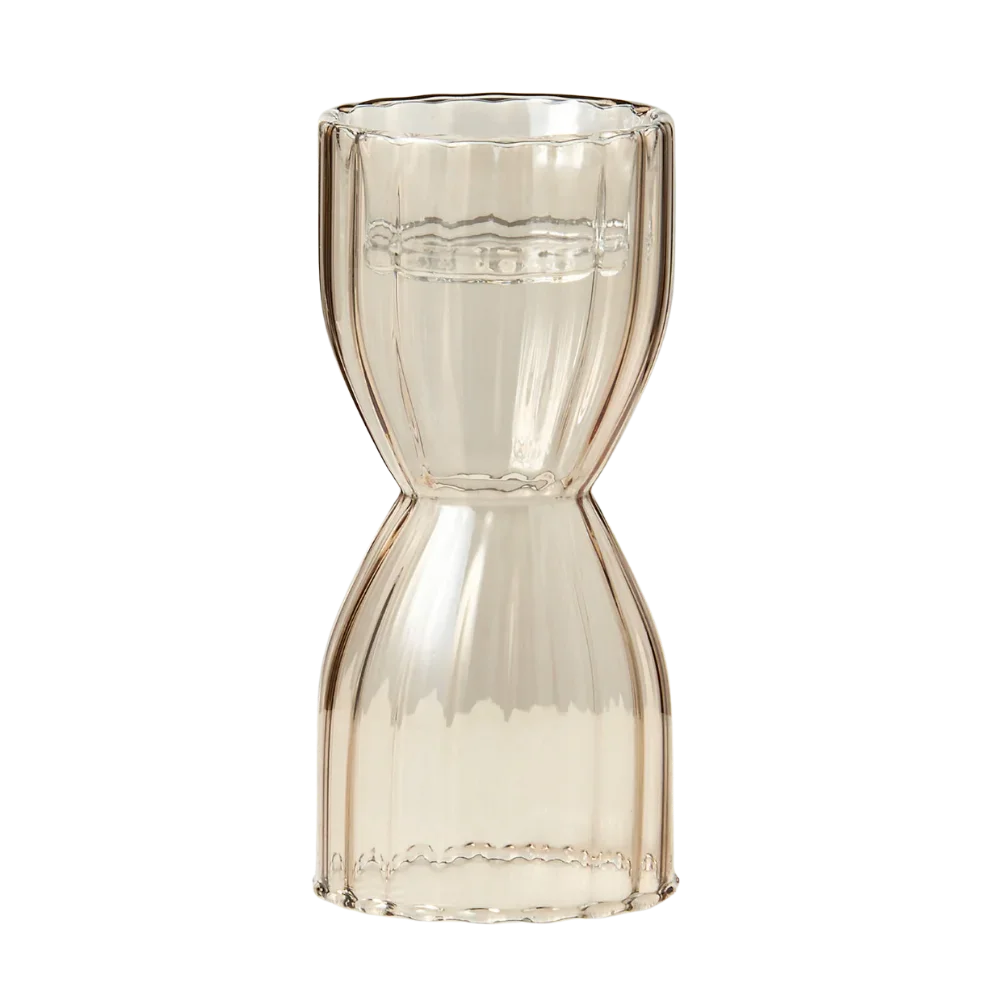 Taupe Tinted Hourglass Candle Holder