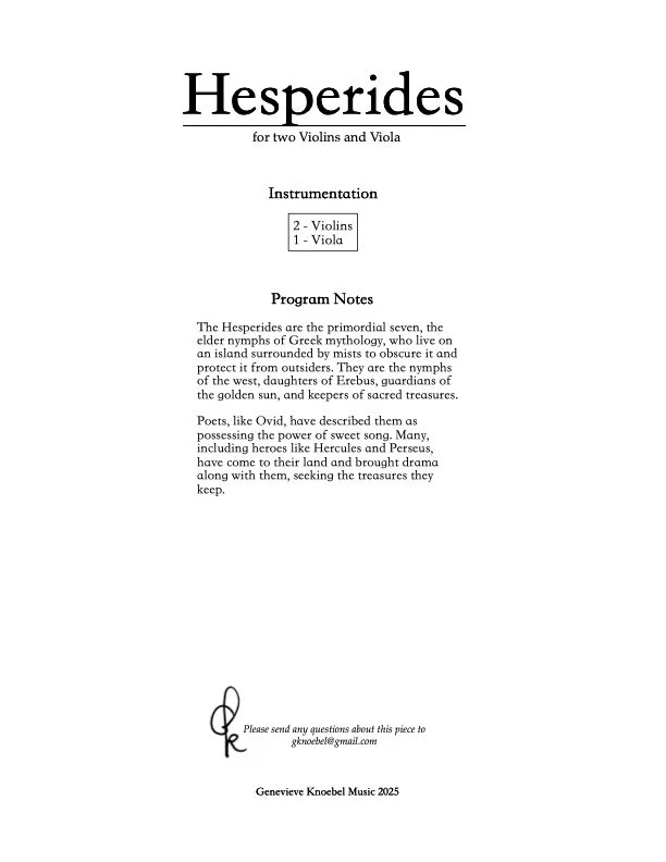 Hesperides - for two Violins and Viola (2025)