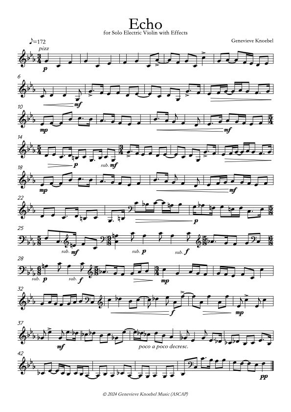 Echo - for Solo Electric Violin and Effects Pedals (2024)
