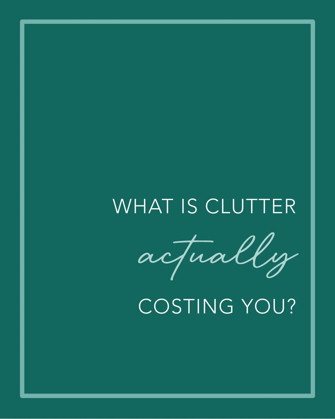 Spring cleaning fever is here and it&rsquo;s a great time to consider what your clutter is actually costing you&hellip;

1. Time. On average, we spend a total of 2.5 DAYS per year looking for lost items. If everything has a designated home, it makes 