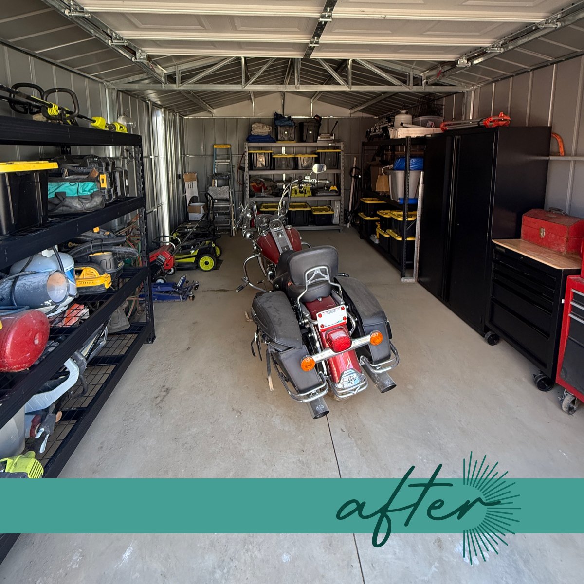 Last week's beautiful weather was the perfect kickoff for garage season! ☀️ Now is a great time to get your lawn care items and tools ready for spring projects and yard work.

This project was a client's surprise birthday gift to her husband - an org