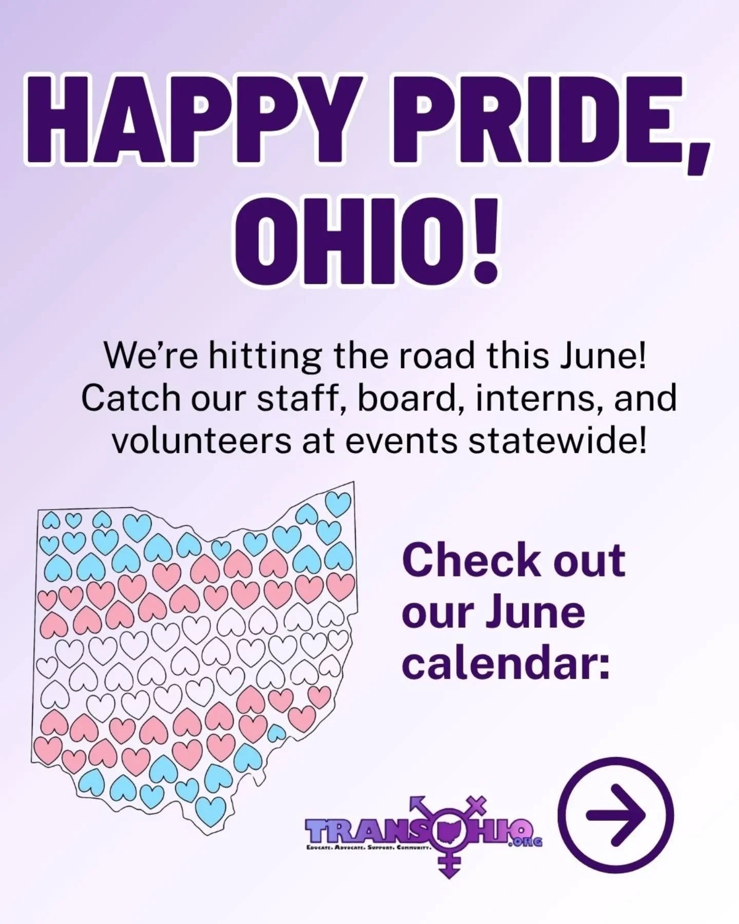 We&rsquo;re hitting the road this June! 
Catch our staff, board, interns, and volunteers at events statewide!

More Details on each pride will be shared in the lead up to that weekend!