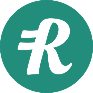Green circle with stylized black "R" logo