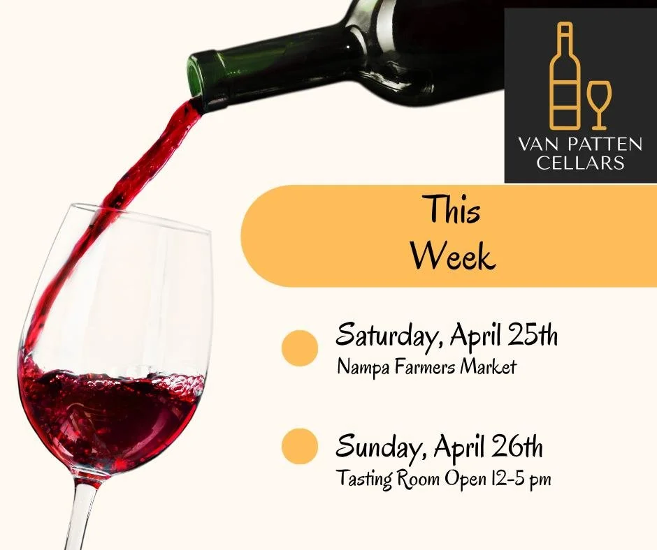 We can&rsquo;t believe that April is almost over!

We have two more opportunities for you to taste some VPC wine🍷:
Join us at the (@nampafm) Nampa Farmers Market on Saturday, April 25th from 9:00 am &ndash; 1:30 pm, or stop by the tasting room on Su