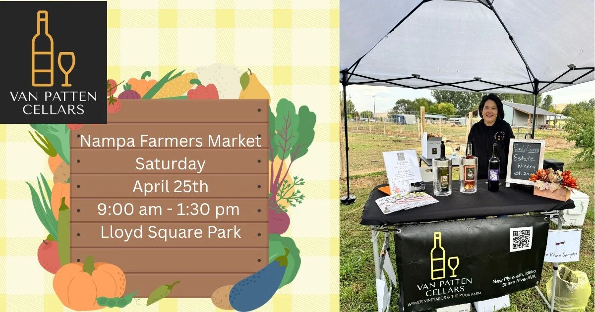 Mike and Janie will be at the Nampa Farmers Market tomorrow!
Stop by and say hi &mdash; we&rsquo;ll have a little surprise for you to sample 🍷