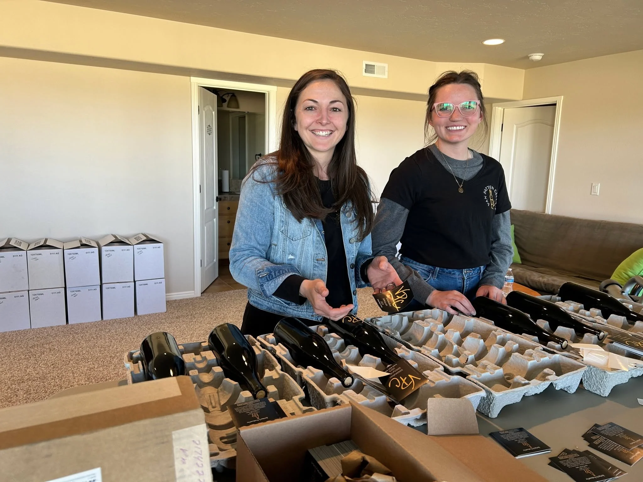 When the tasting room is quiet, we keep busy working on projects like labeling bottles&hellip; but we&rsquo;d much rather be pouring wine and visiting with you! 🍷
Swing by this weekend and say hello&mdash;we&rsquo;d love the company!
Open Saturday, 