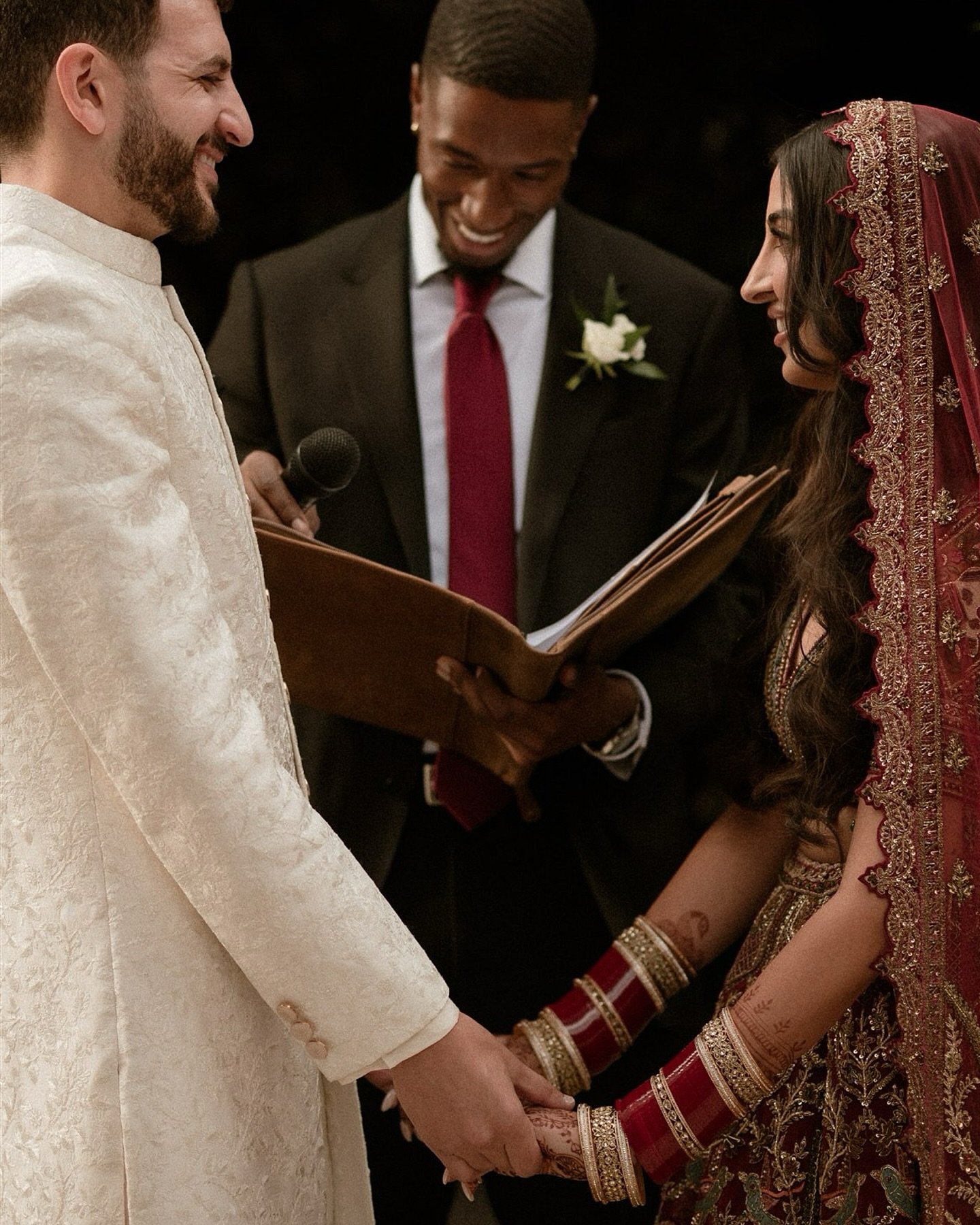 Moments from Garima and Sherif&rsquo;s wedding ceremony at @caffinotoronto 🫶
