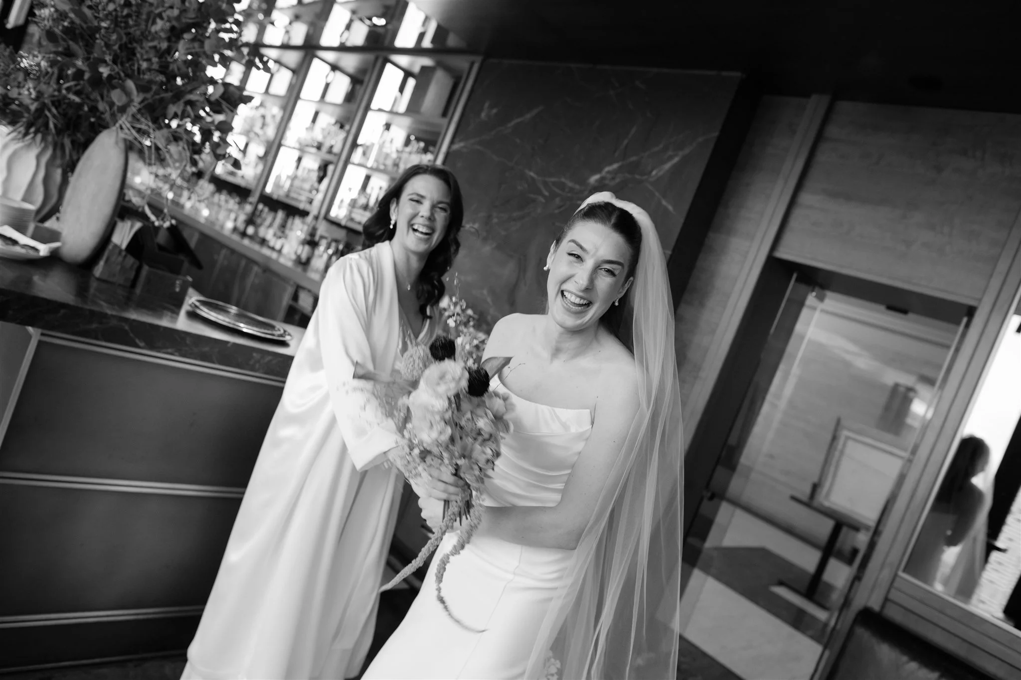 Chic Lesbian Wedding at Canoe Restaurant