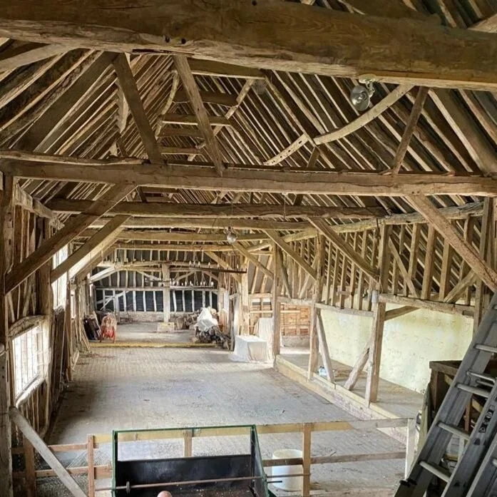 Priors Hall Barn was built using 900 separate pieces of unseasoned oak felled between 1417 and 1442 to originally store produce and is one of the finest surviving medieval barns in the east of England. 

Our old oak-timbered barn space is around 136f