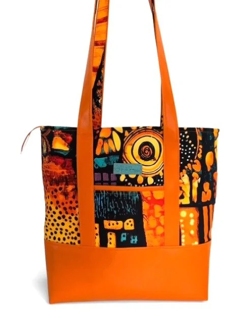 Anna African Orange Tote - $90