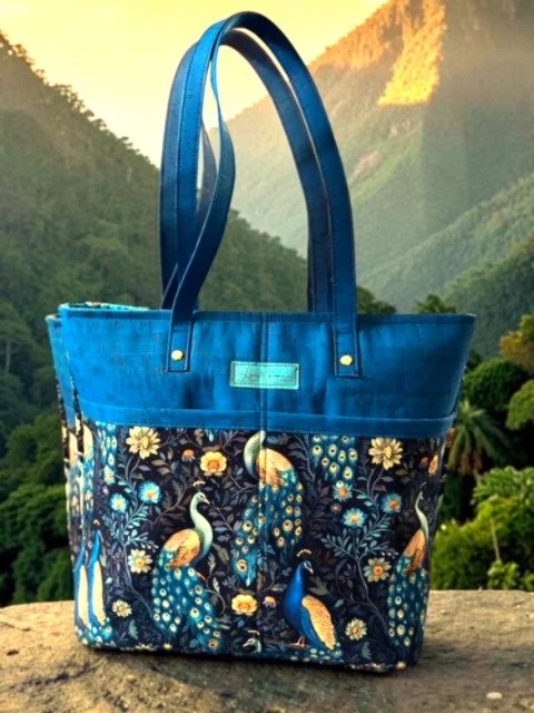 Miranda Tote Blue Peacock - $90