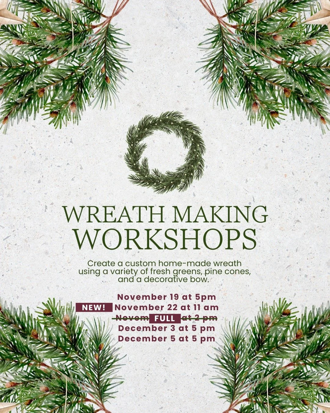 Update! We've opened a second class on November 22nd due to popular demand! Make sure to reserve your spot online while space is available: farmsidegardens.com/events