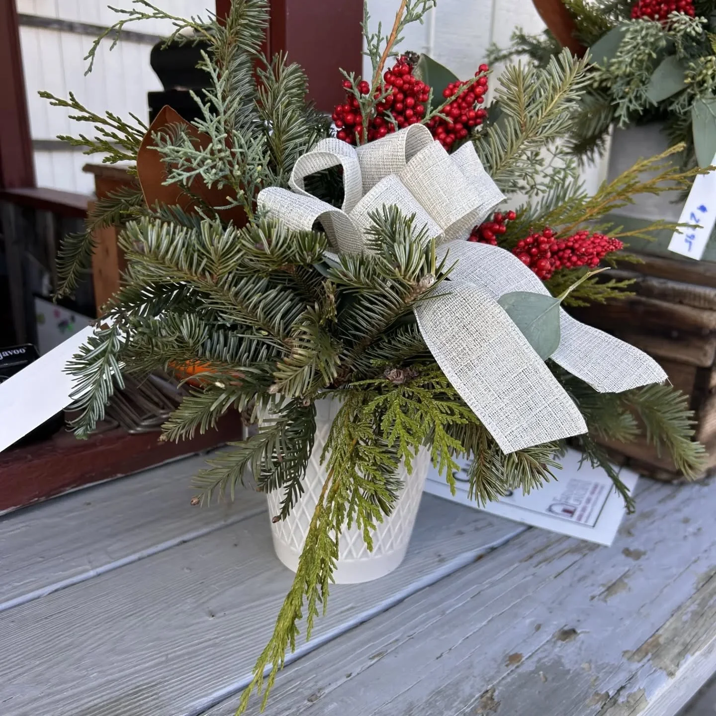 Shop small local businesses today! Come visit us at the garden center to browse Christmas decorations, pick out a Christmas tree, or place a custom order!