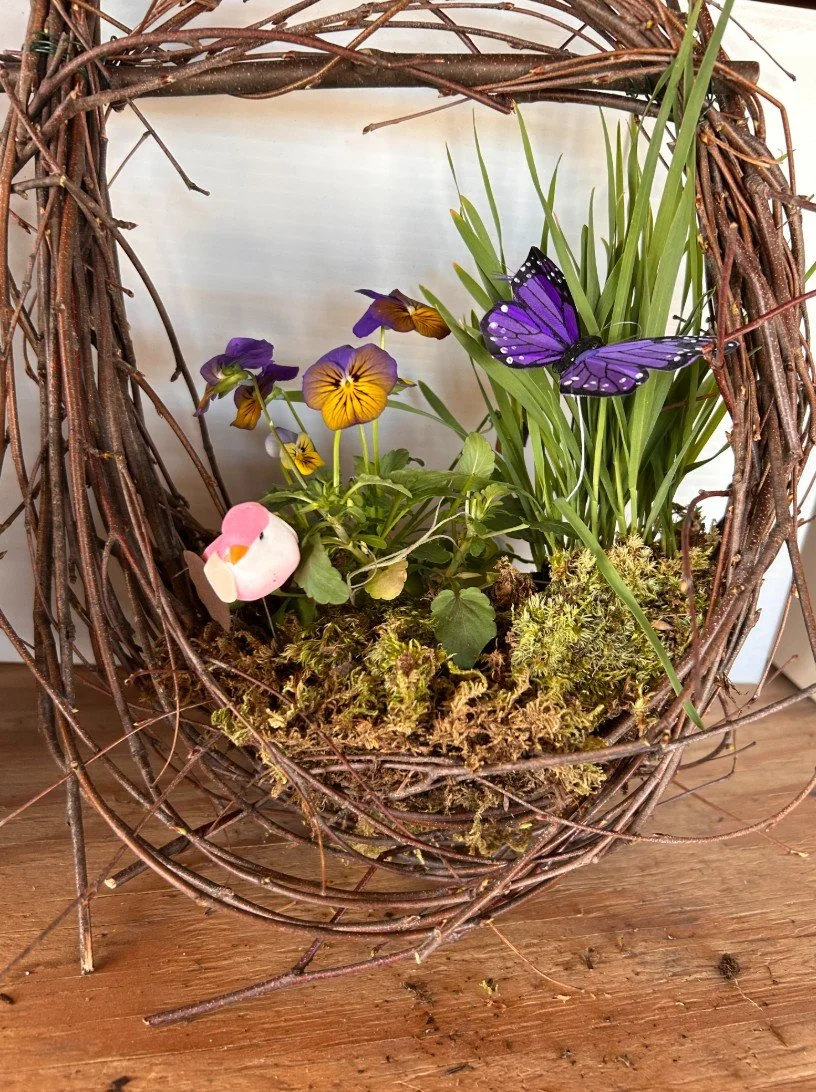 This Saturday at our Earth Day Celebration we'll be creating these sweet spring baskets! Sign up now to reserve your spot in our DIY Spring Basket Workshop! Swipe or visit our website for more info! > FarmsideGardens.com