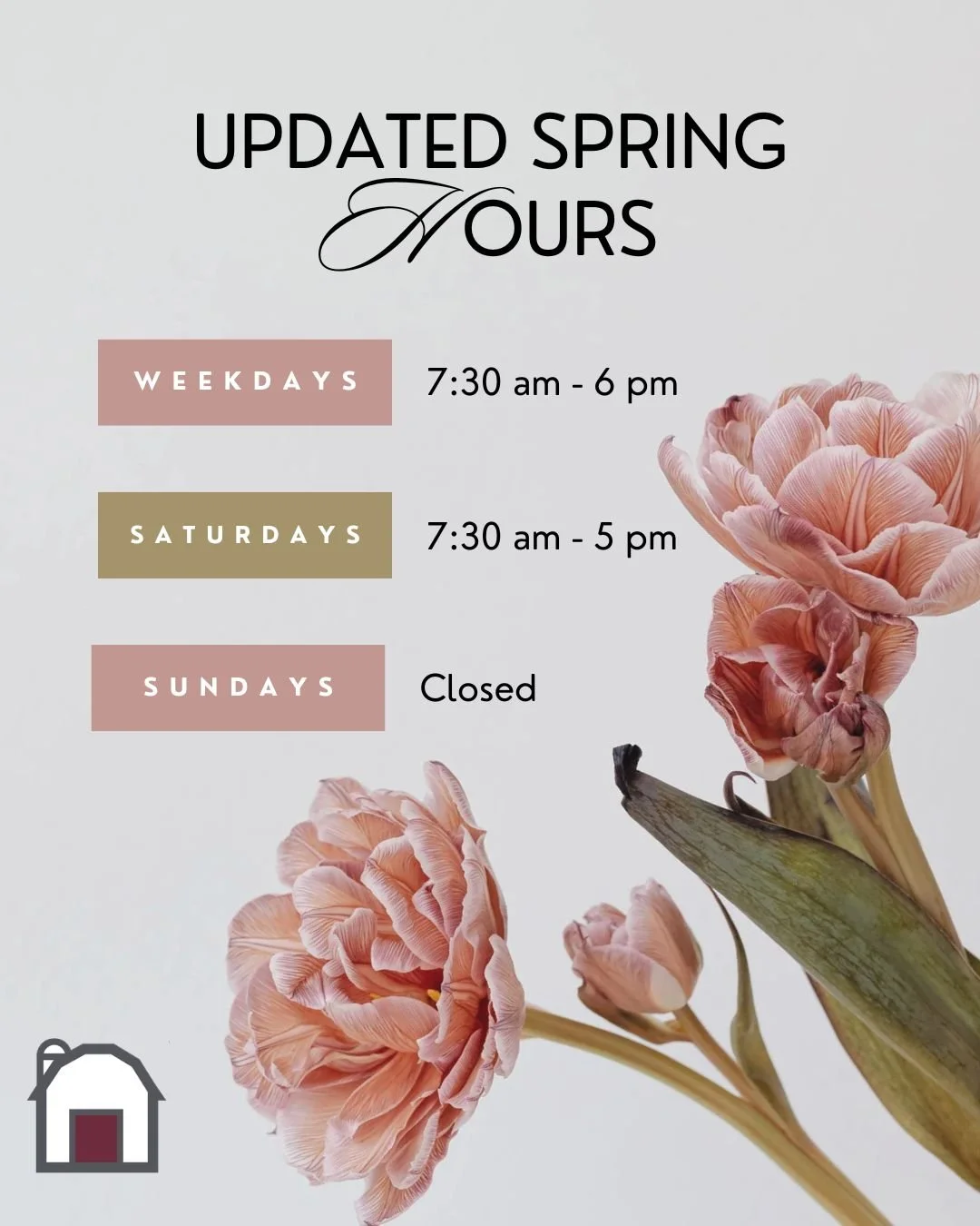 So much to do, so little time to do it. So, we're extending our hours! Now you can stop by on your evening commute, after work, or after soccer practice to get all the supplies you need to start planting. Starting tomorrow (Friday), we're open 7:30-6