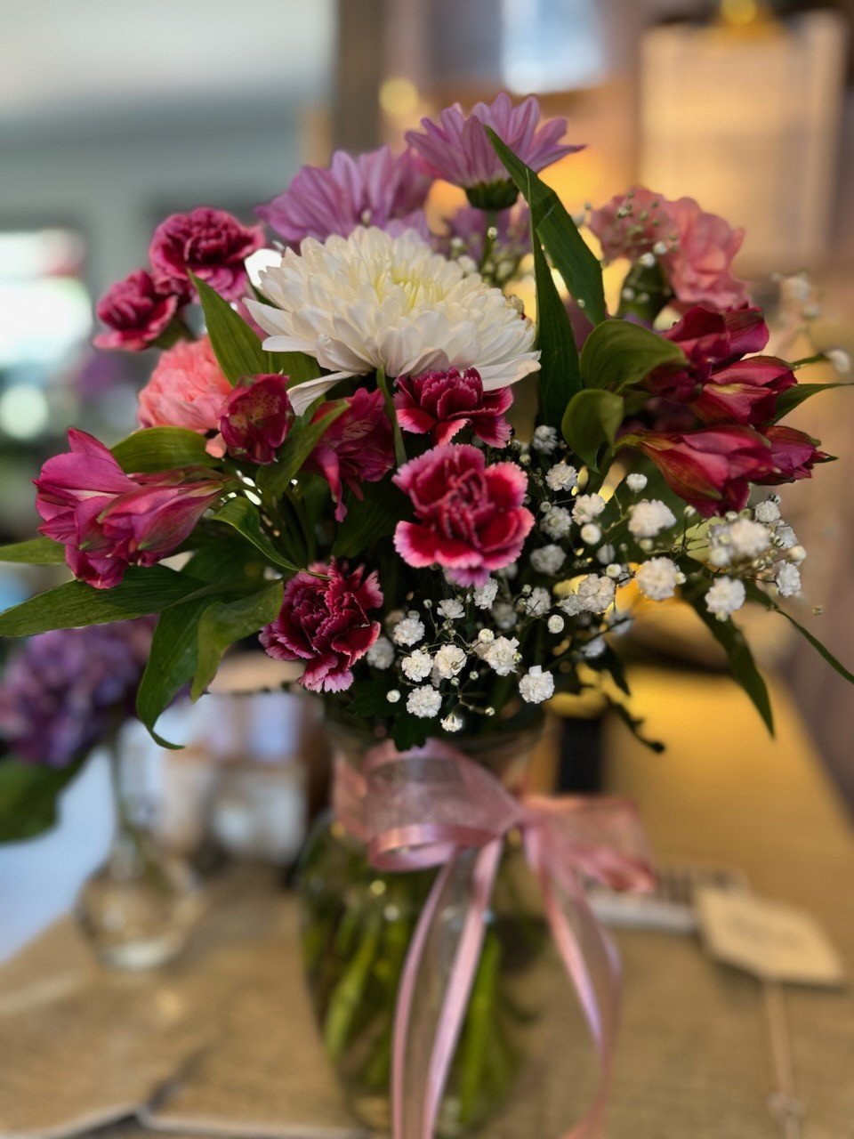 A bouquet made just for Mom. Her favorite colors. A unique vase. Her favorite flower tucked in. For Mother's Day (and all occasions) we proudly design fully custom arrangements. You tell us about mom, we design something that will uniquely reflect wh