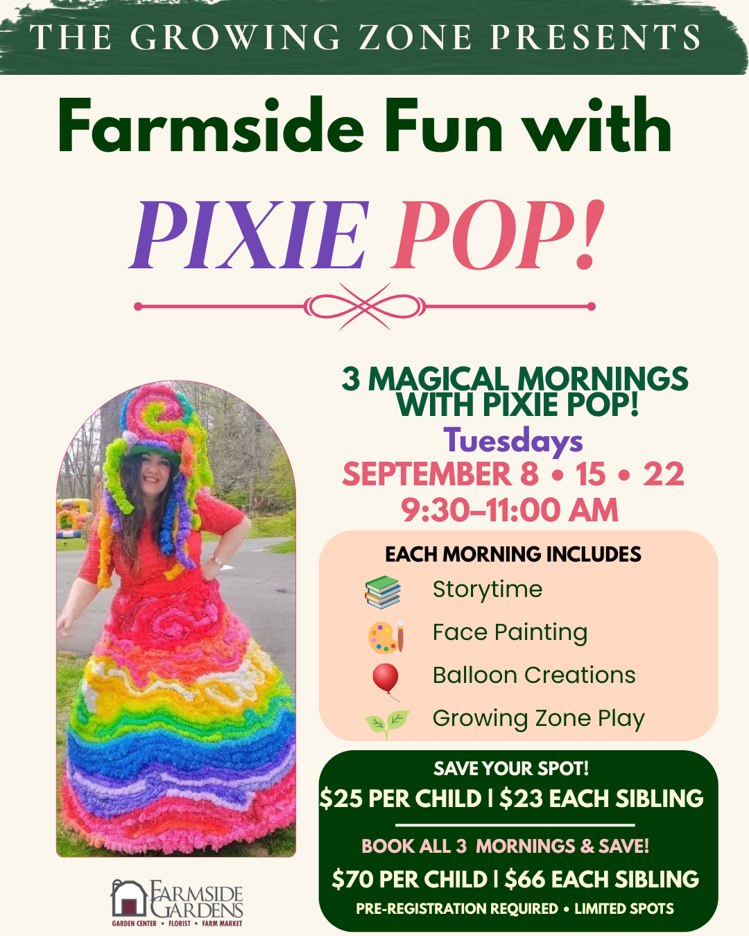  Farmside Fun and Stories with Pixie Pop - Sept 8