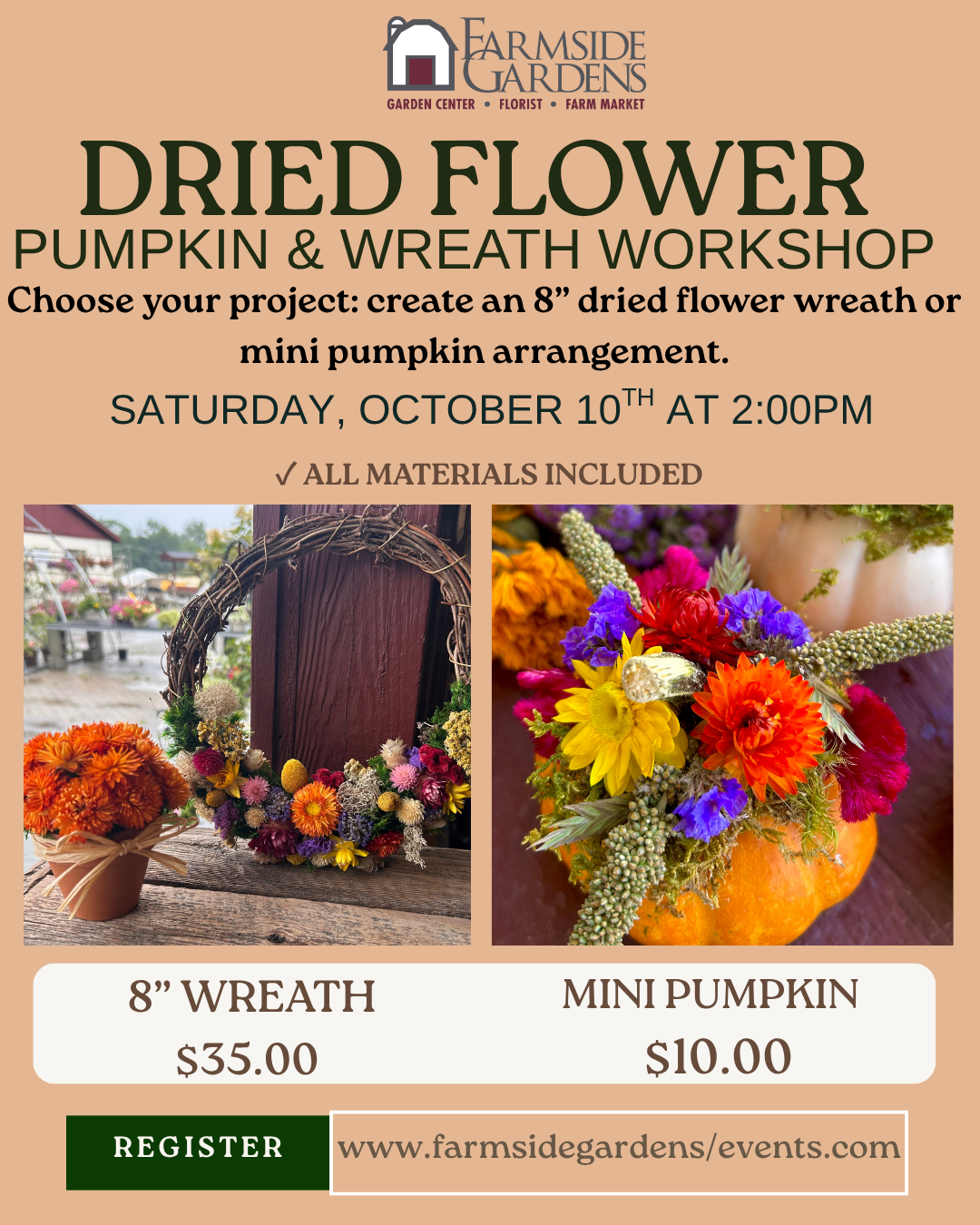 dried flower creations workshop 
