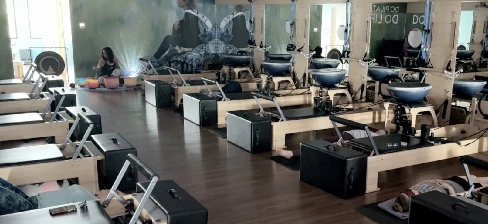 Sound bath at Club Pilates