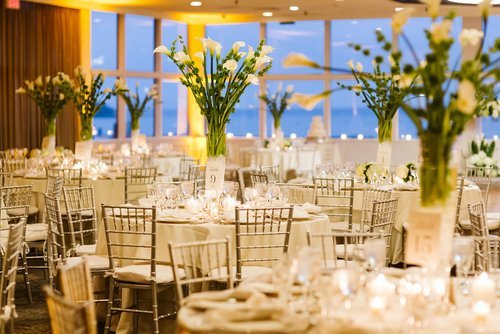 indoor wedding reception at Mamaroneck Yacht Club in NY