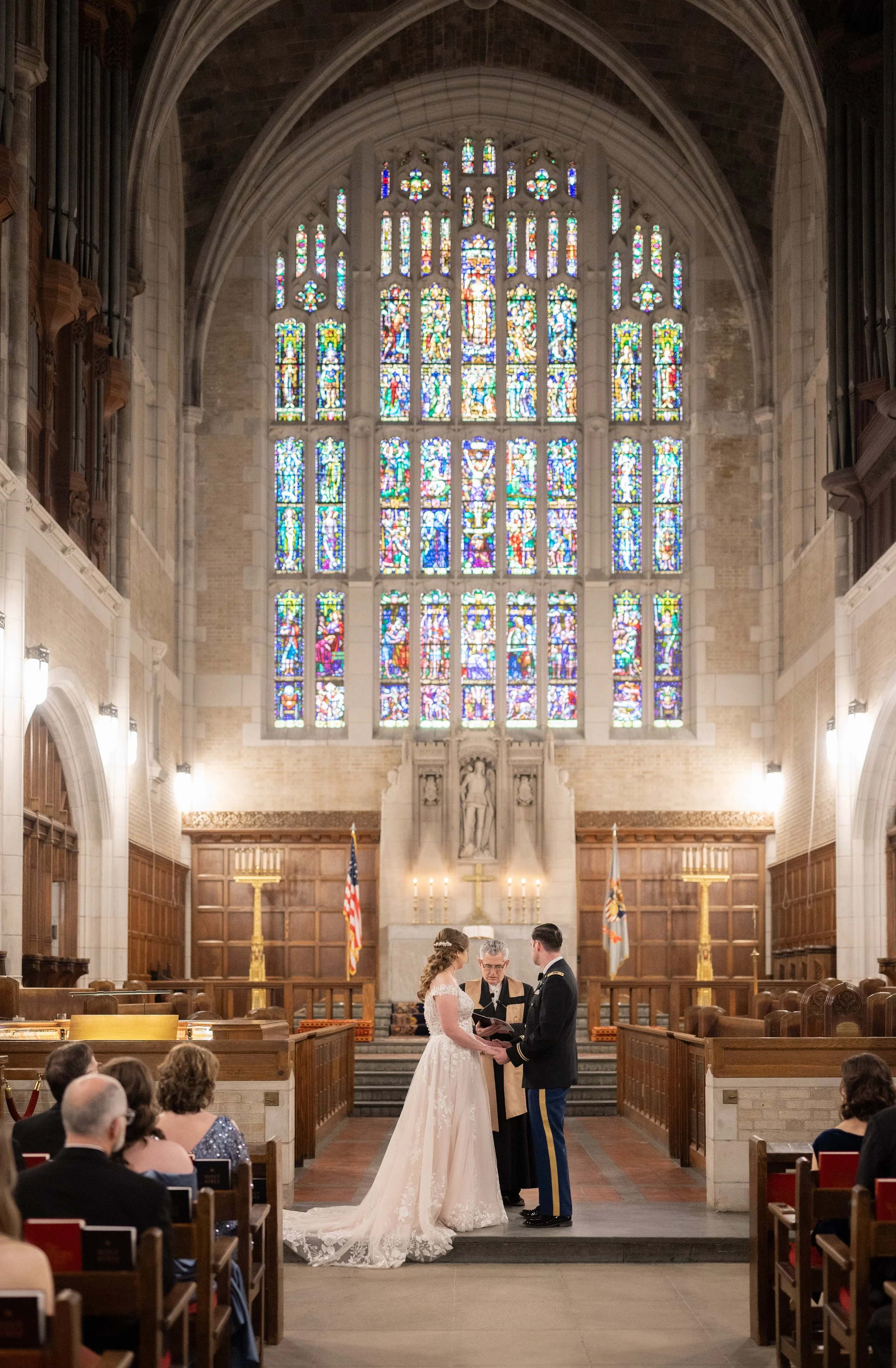 West Point Cadet Chapel wedding ceremony interior