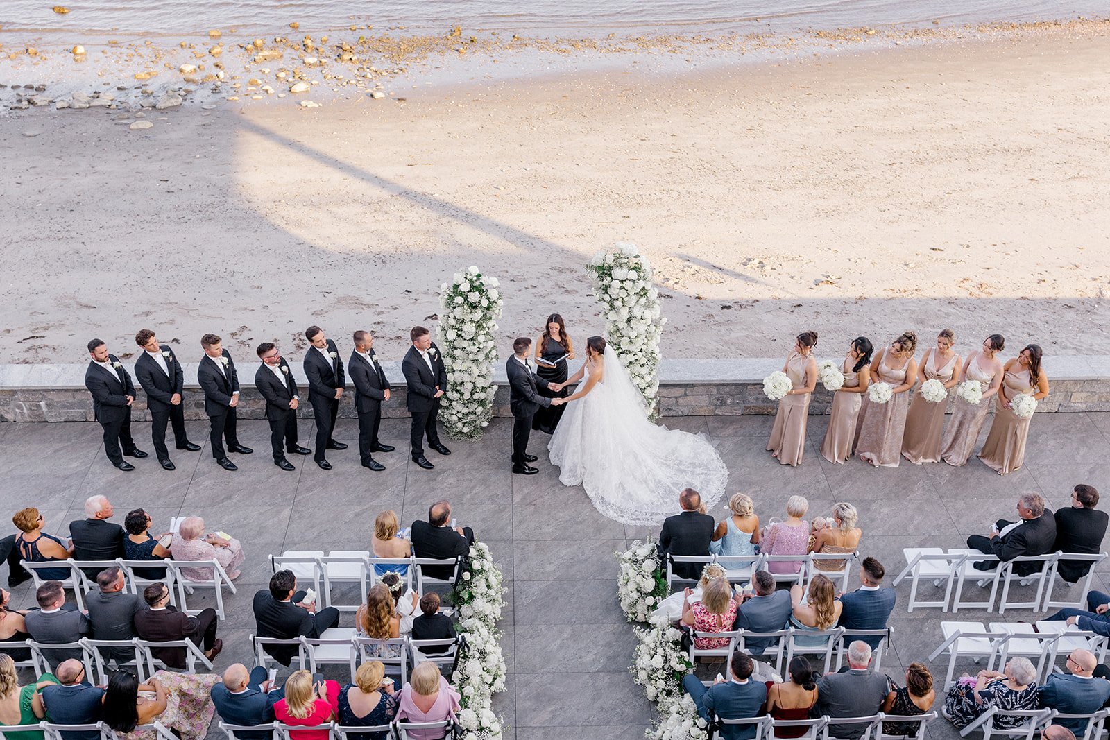 ceremony at the tyde at walnut beach in front of the ocean