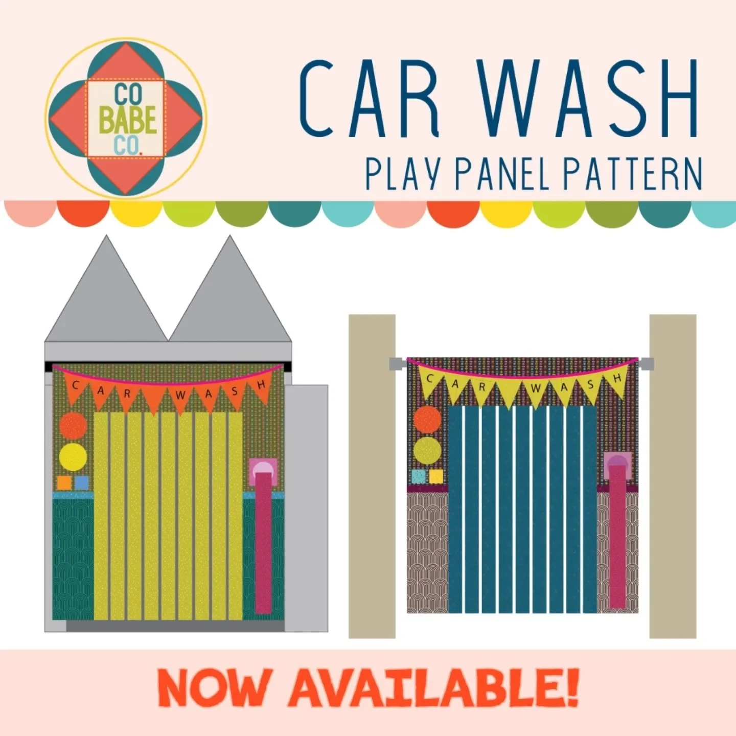 🚗💨 Ready to roll? 

The Car Wash Play Panel is now available, and with the code PLAYPANELPARTY15 you can get it or any other pattern in my shop for 15% off! Act now, because the code is only valid through the weekend (6/22 at  midnight). I'm excite