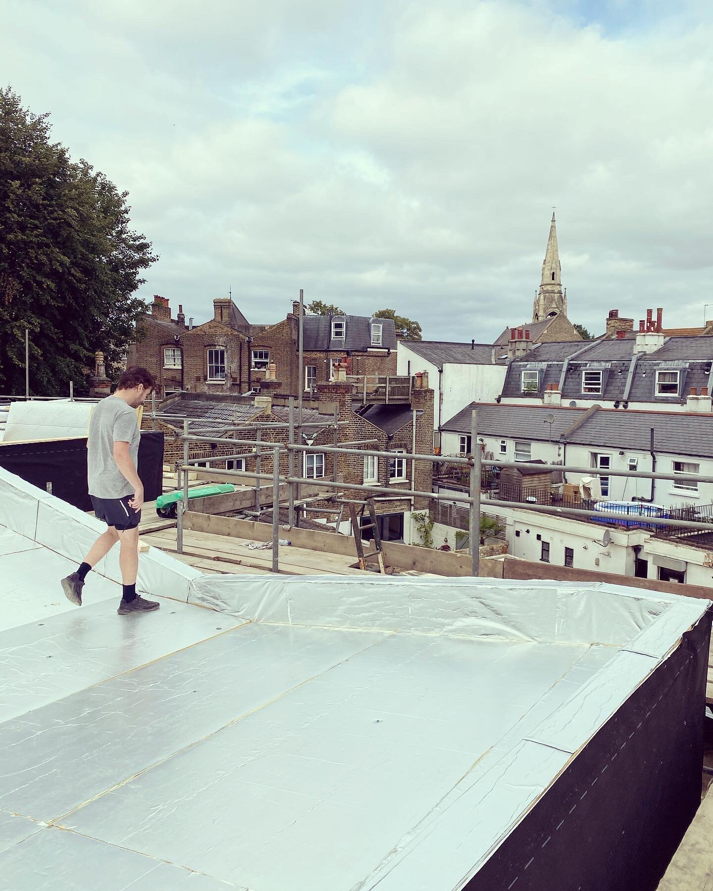 On top of the world 😉...as we near completion. This was a pic from a few months back when the scaffolding was still up and the roof was getting finished at Alma Place. 

The high street is just behind those buildings, literally a two minute walk! 

