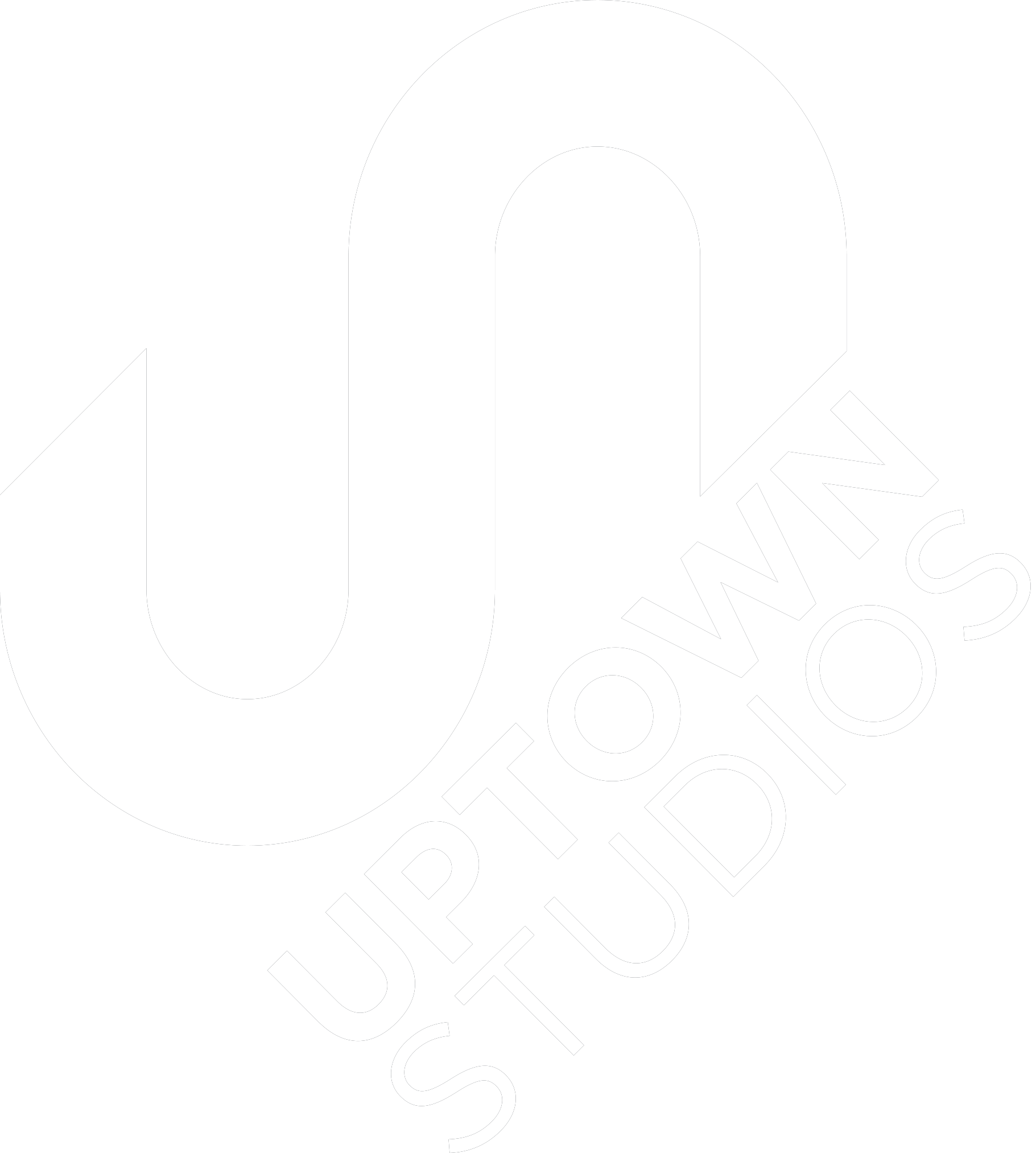 Black background with large white U letter and white text 'UPTOWN STUDIOS'.