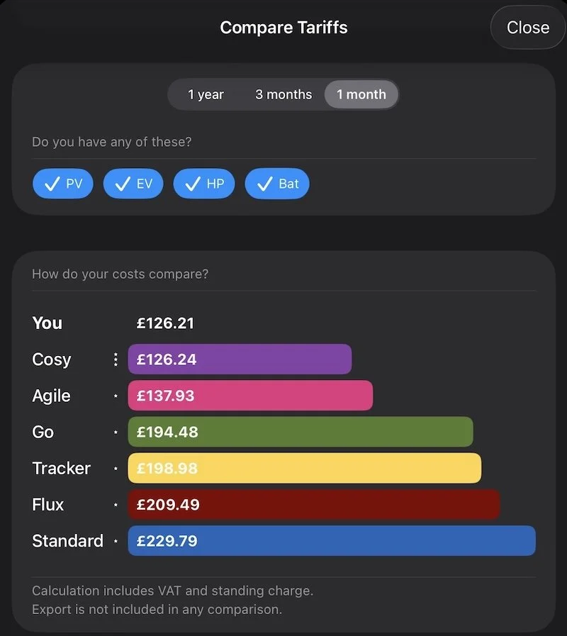 Octopus Watch Tariff Comparison