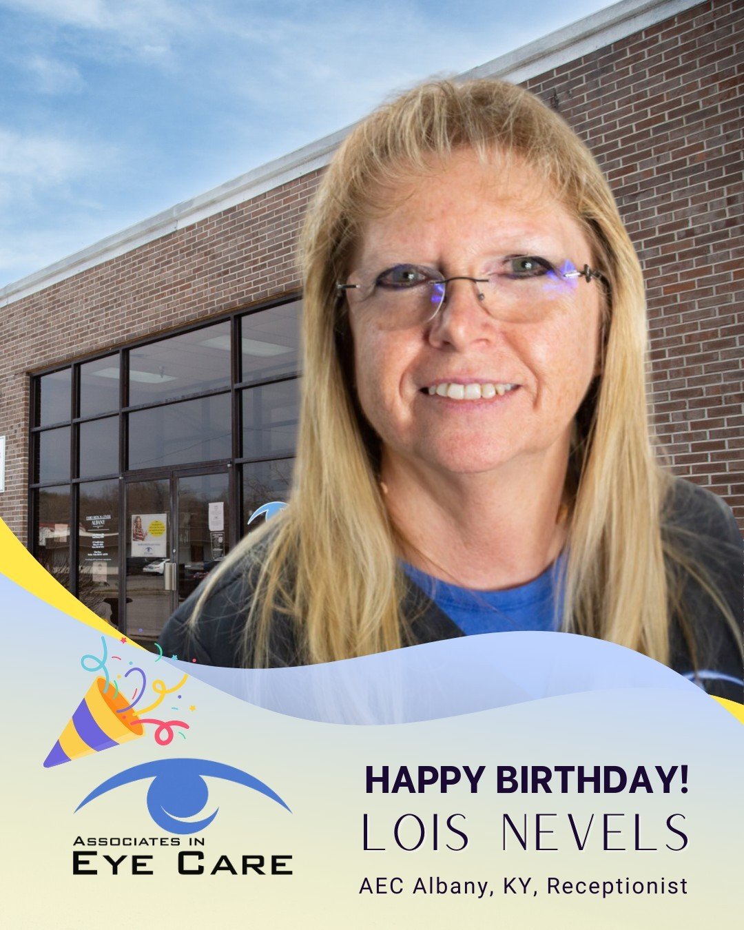 Happy Birthday to our Receptionist Lois Nevels at AEC Albany, KY! We hope you have a wonderful day! 🎂🎈 #albanyky #associatesineyecare #seemuchbetter