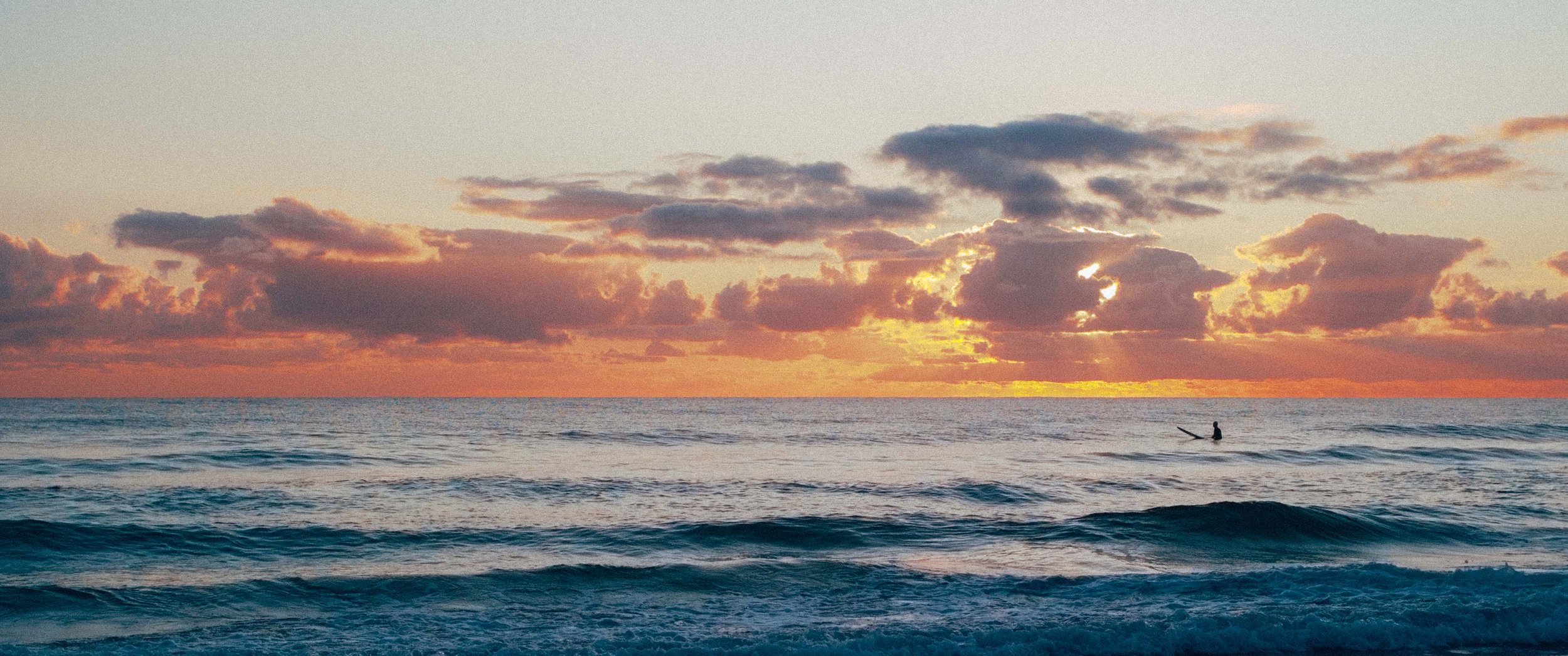 Manly Beach Sunset with Surfer. Kodak Ektar 100 Preset, Leica M8