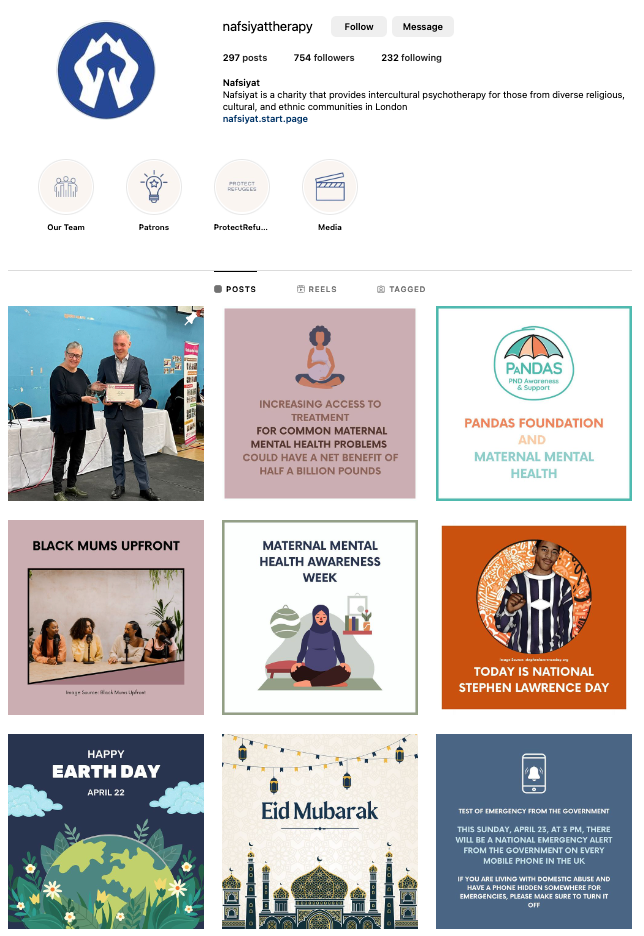 Nafsiyat's Social Media Feed