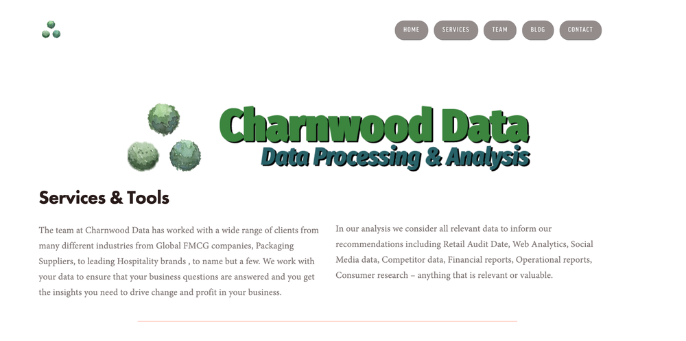 The Charnwood Agency's Website Before