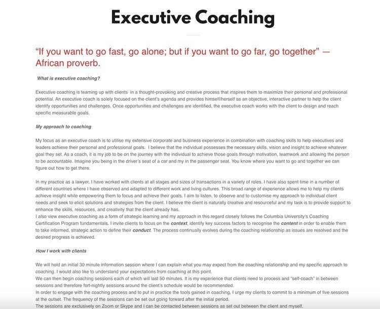 Ali's Website Before