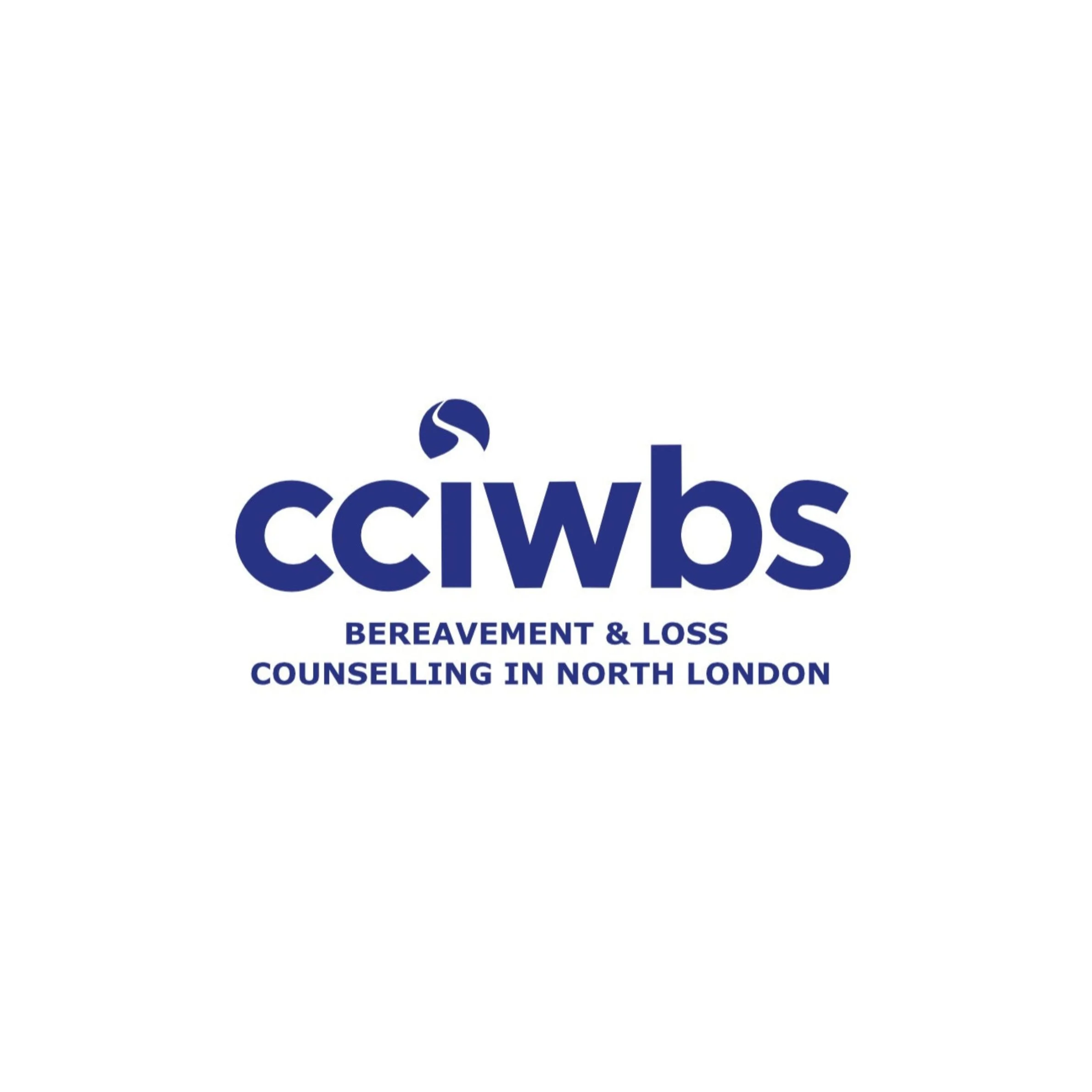 Logo for CCIWBS Bereavement & Loss Counselling in North London with a dark blue emblem above the text.