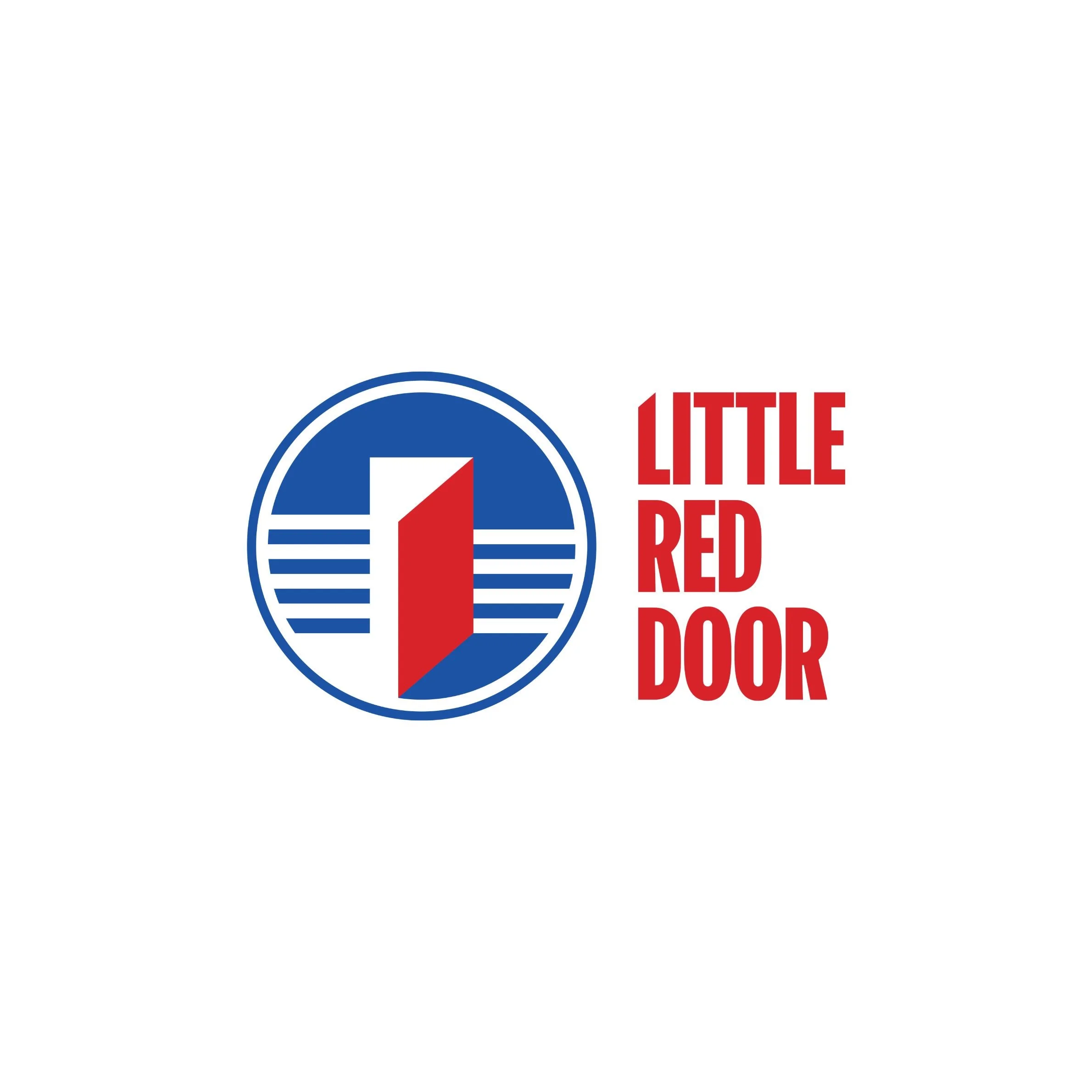 Logo of Little Red Door featuring a stylized number one in red and white inside a blue circle, with red text spelling 'LITTLE RED DOOR' to the right.