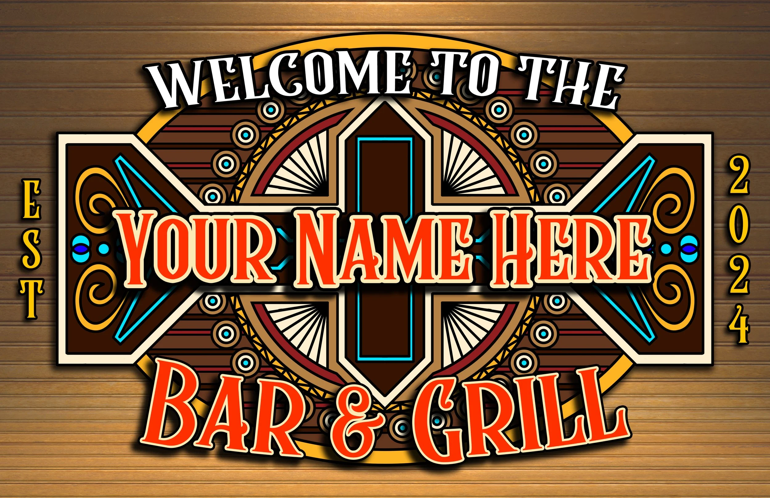 Customizable Family Bar and Grill Sign