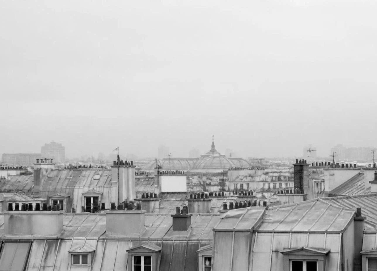 Toits de zinc de Paris en noir et blanc – prix immobiliers stables à Paris