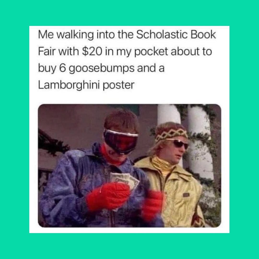 Glory days. 📚 💵 

Via @insta80s90s 

#benjamintalks #financialliteracyforkids #scholasticbookfair