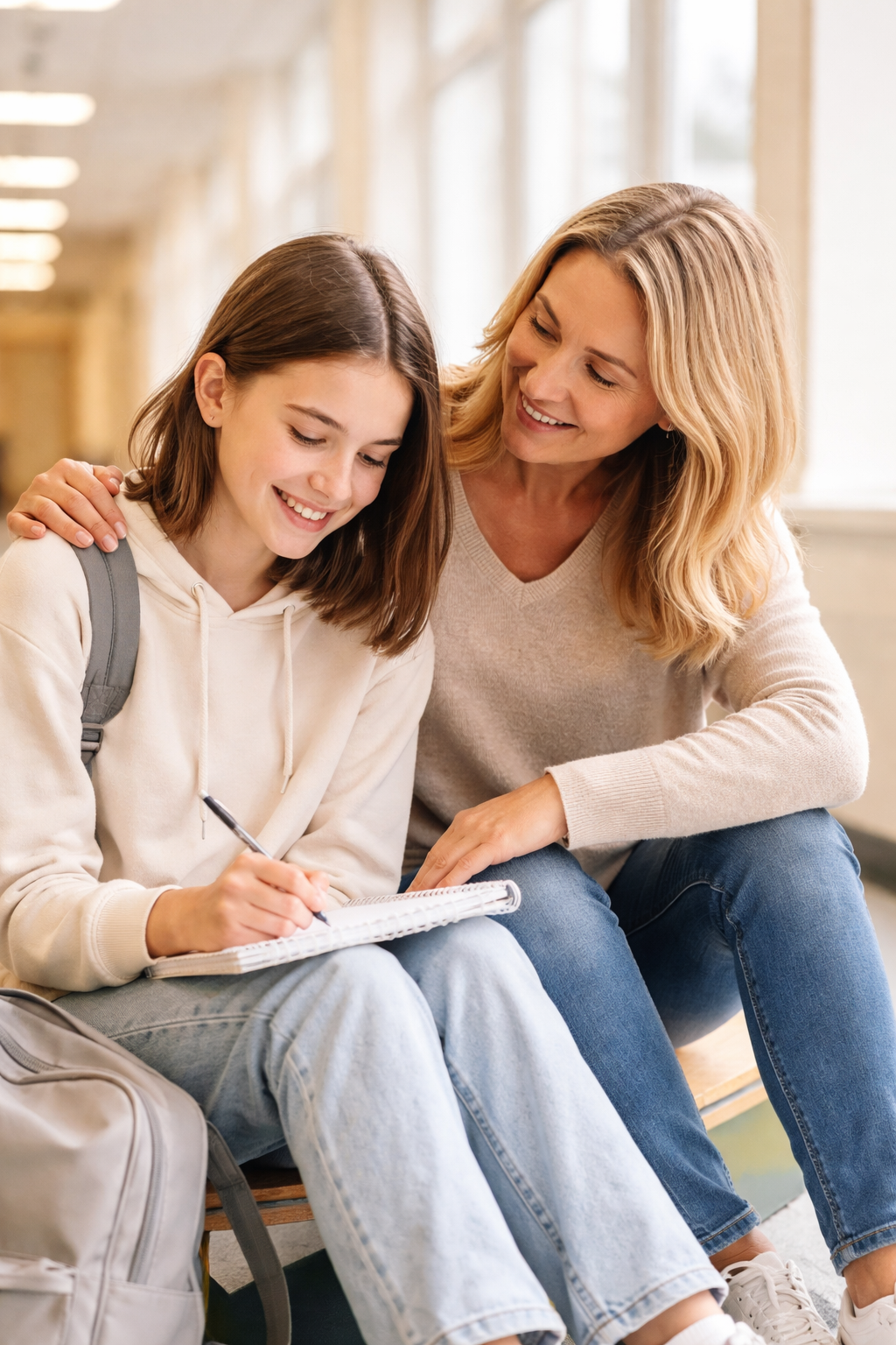 Illustration of a parent and child talking, representing child and teen therapy at Foothills CBT in Boulder, CO.