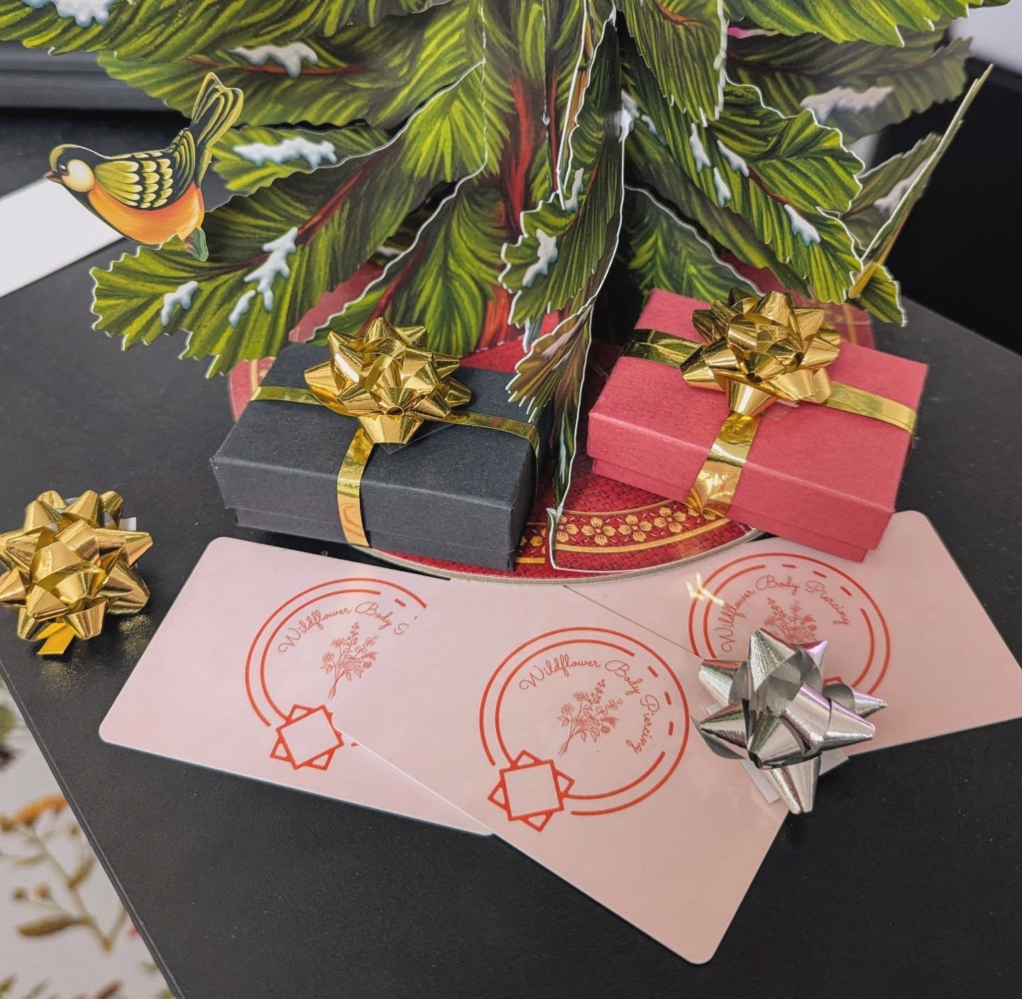 A Wildflower gift card is the perfect last minute gift for the pierced (or soon to be pierced!) folks on your list. They can be used for both piercings and jewelry purchases. Unlike jewelry, they are one size fits all! Wildflower will be open until 6