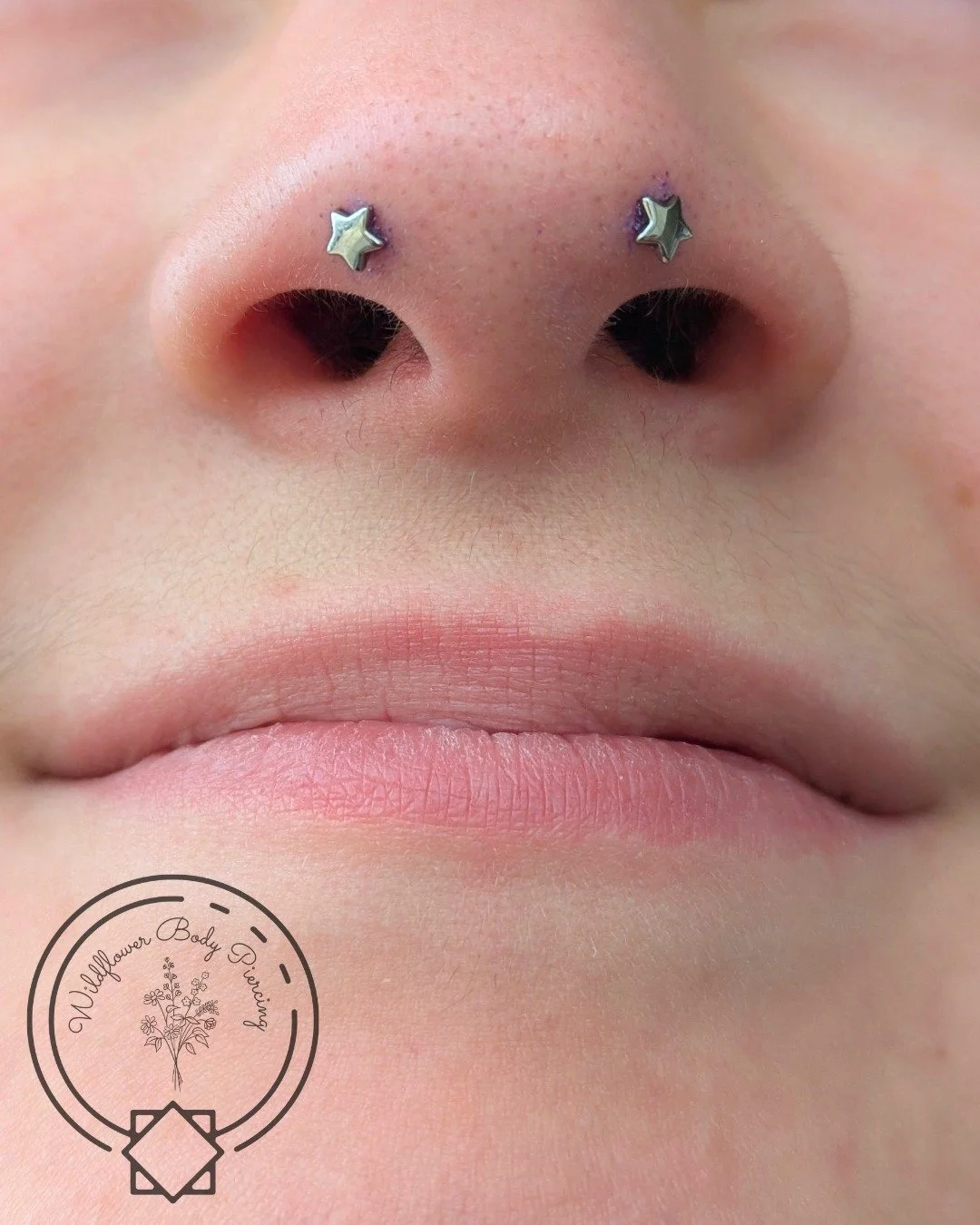 Huge thank you to Lil for allowing me to perform my first ever set of forward-facing nostril piercings! These are sometimes called "Mantis" piercings and
have been on my "want to do" list since I got my own set almost two years ag