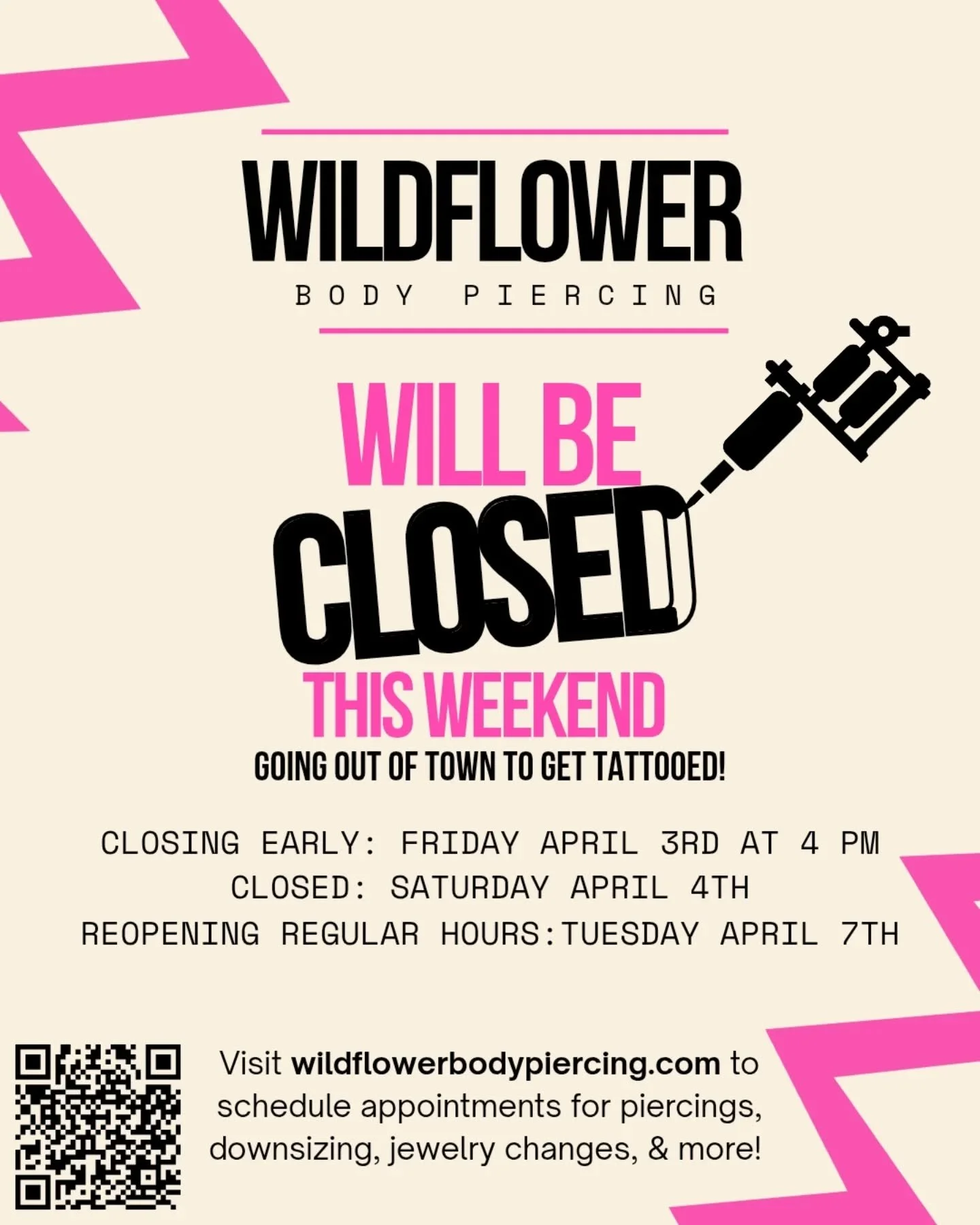 Headed out of town this weekend to see @all_buttered_up  and get some pokes of my own! I'll be back on Tuesday April 7th.