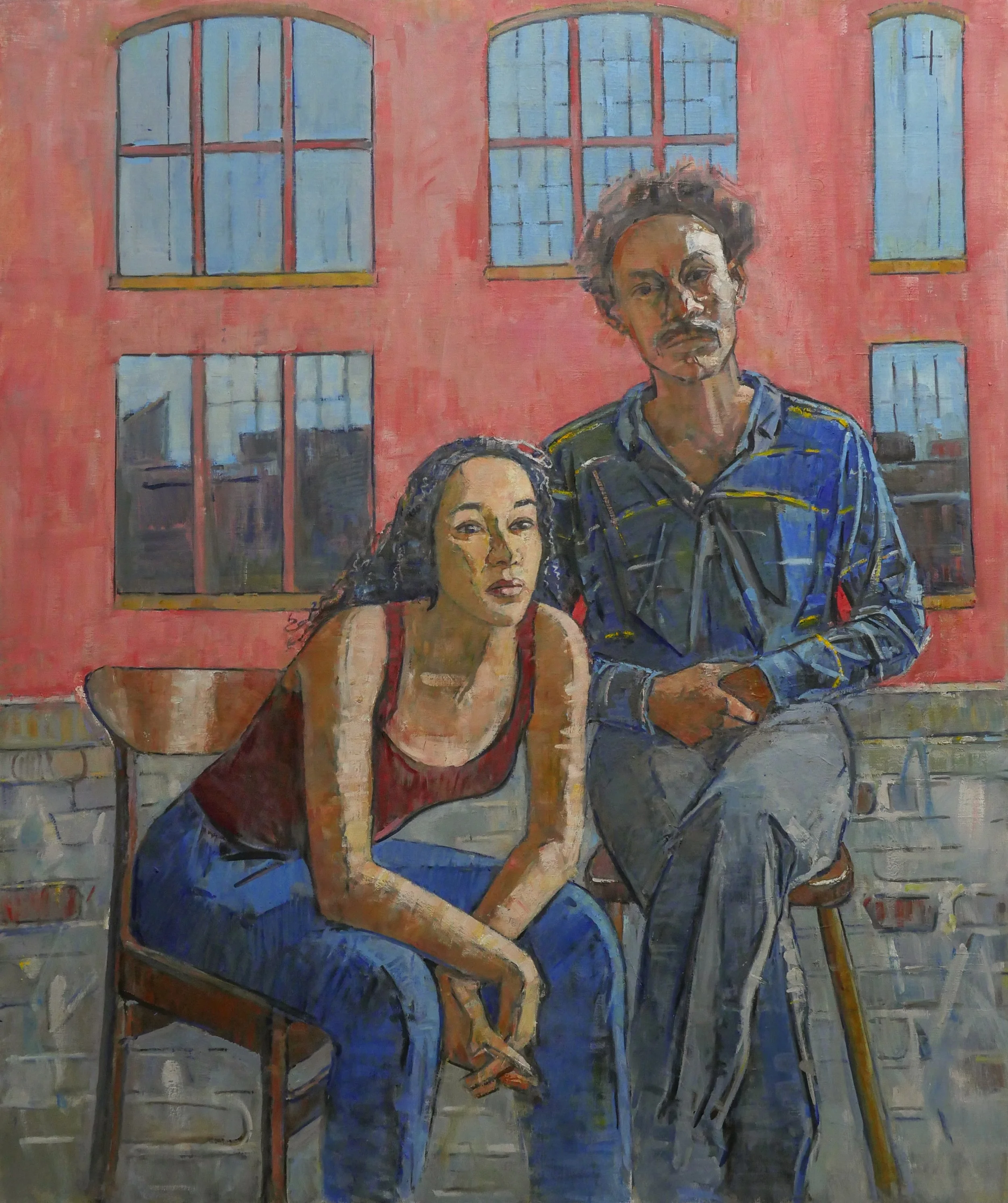 "Kiere & Ogemdi" 2025. Oil on canvas. 60 X 40 inches