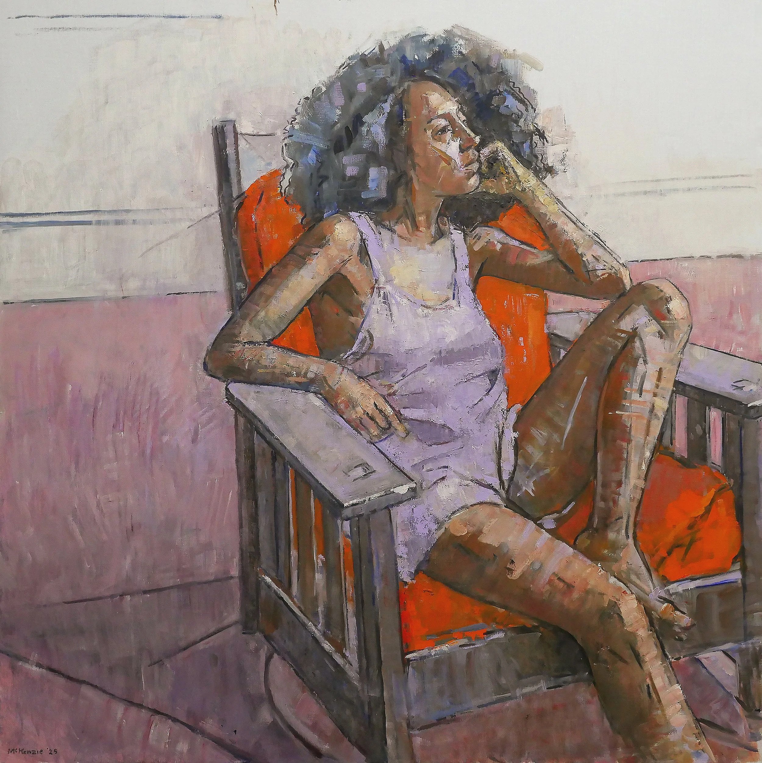 "Contemplation (Tessa)" 2025. Oil on canvas. 50 X 50 inches