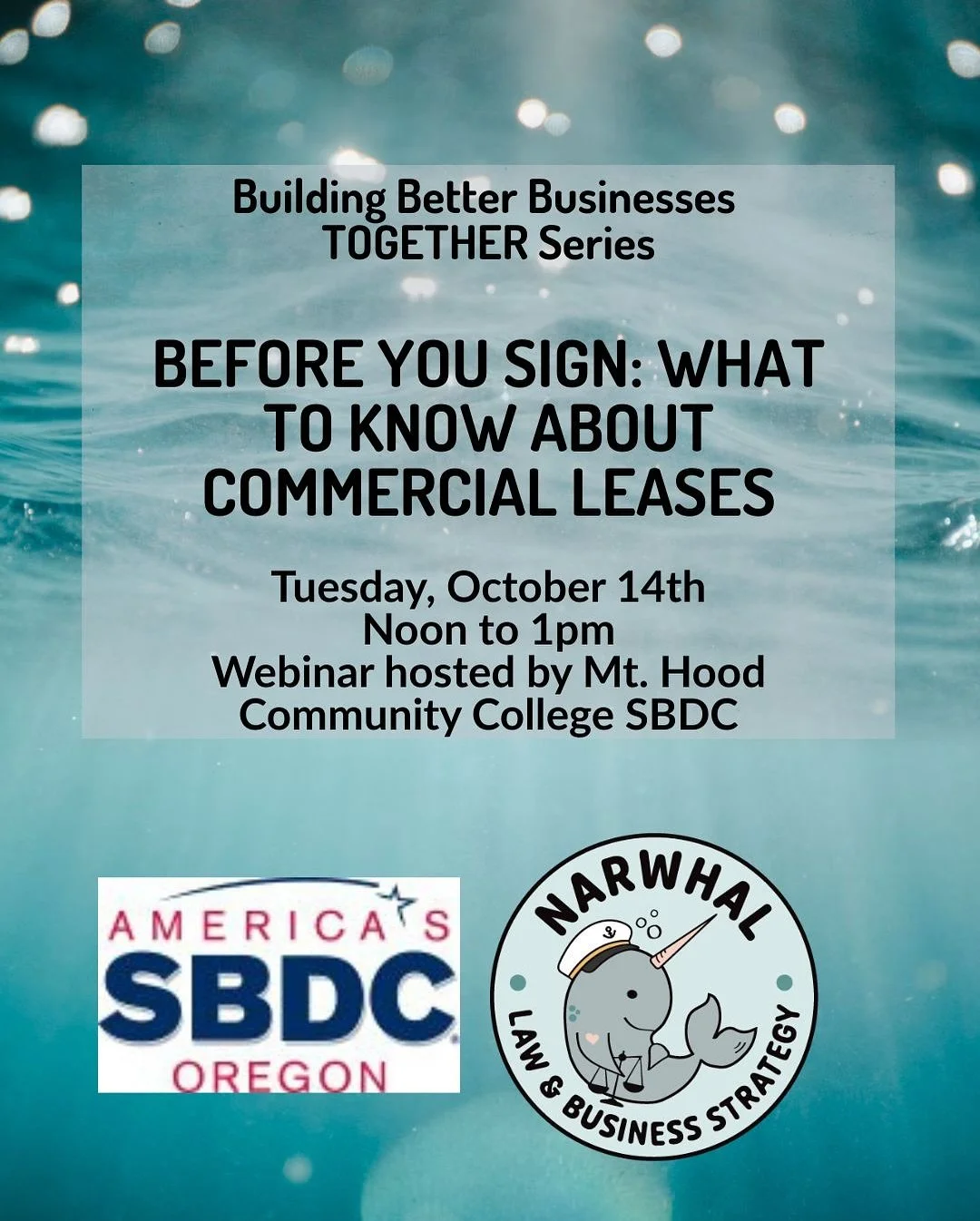 Hey. It&rsquo;s Owner and Attorney Michael Jonas. I&rsquo;ll be presenting at two events this week. I hope to see you at one or both! 

🏢 Before You Sign: What to Know About Commercial Leases
 📅 Oct 14 &middot; Online | Hosted by Mt. Hood Community