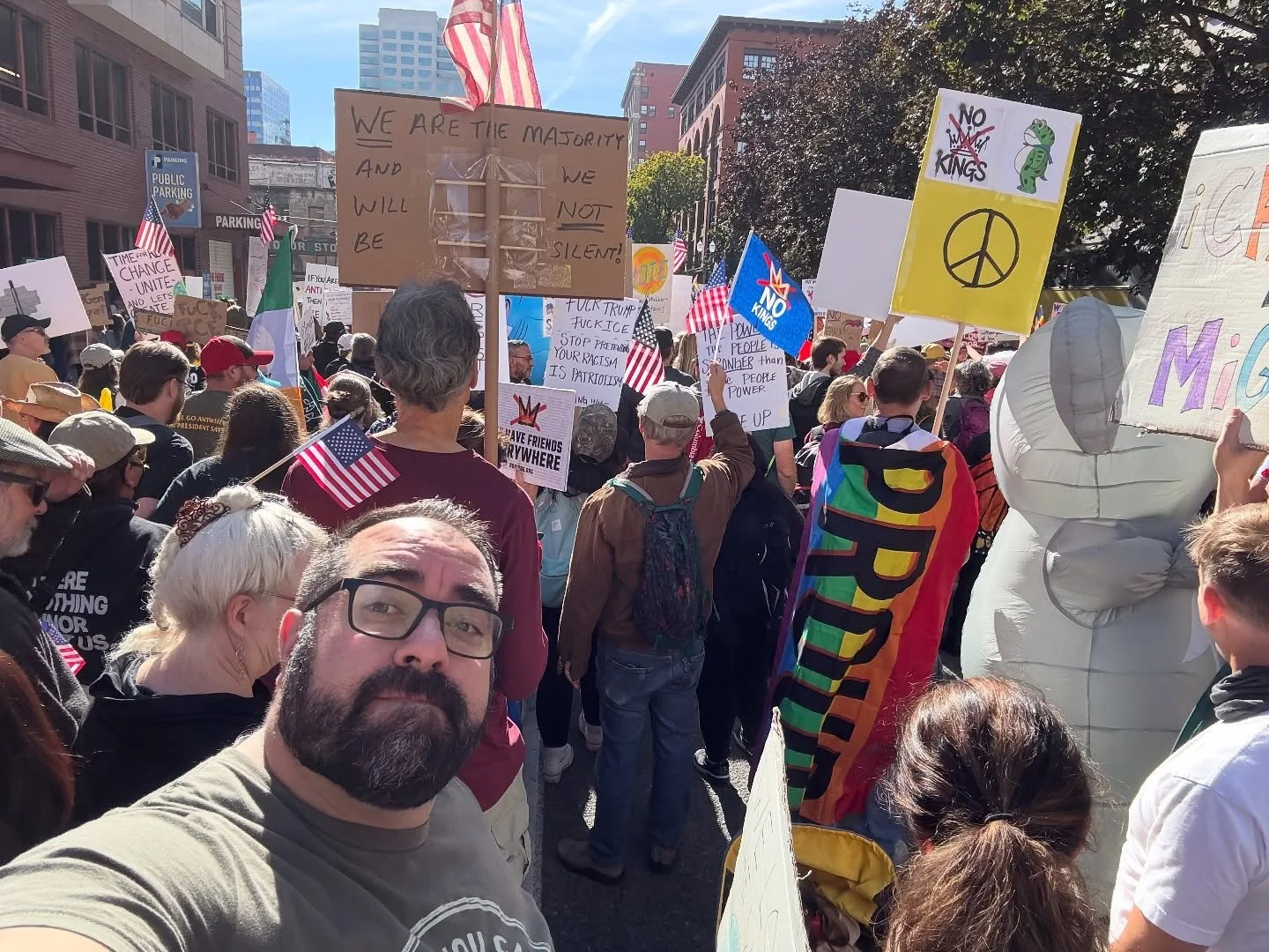 No Kings. No Tyrants. Just People.
Today I joined Portland&rsquo;s No Kings rally. It was a reminder that democracy is not something we inherit. It is something we maintain. The crowd was loud, creative, and unapologetic in saying what so many of us 
